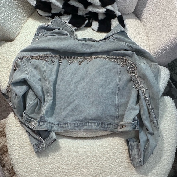 Plus Size 3X Rue21 Denim Jacket with Rhinestone Accents - Picture 7 of 8